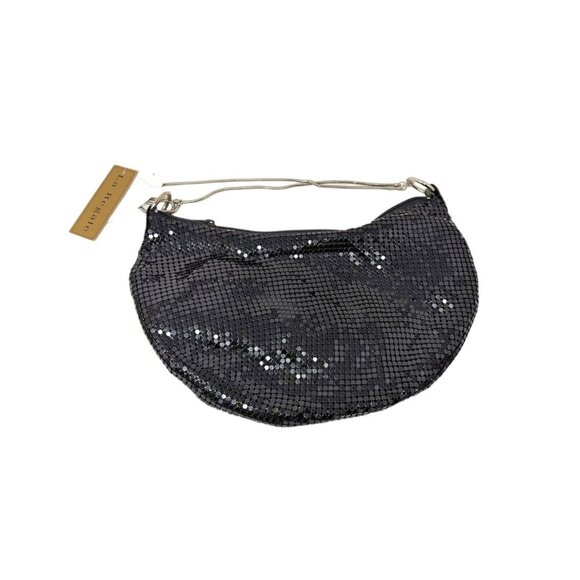 La Regale Crescent Hobo Bag Metal Mesh Evening Bag Cocktail Purse Handbag Black - Picture 2 of 5